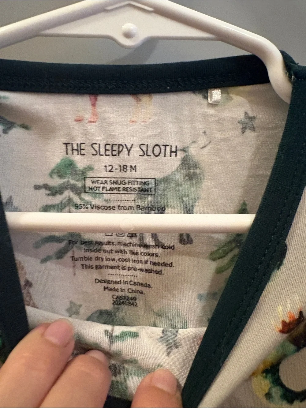 The Sleepy Sloth Bamboo PJ Set, Woodland Animals, 12-18 Months